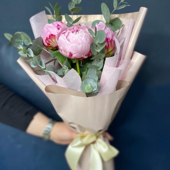 Букет «Пионы с эвкалиптом», фото 3